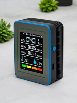Портативный детектор качества воздуха 5в1 – CO₂, HCHO, TVOC, температура, влажность