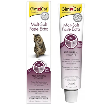 GimCat Malt-Soft Extra 20 г - Паста для выведения шерсти из желудка кошек