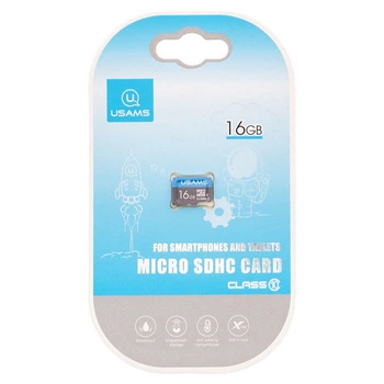 Карта памяти USAMS US-ZB093 TF High Speed Card 16 Gb (по adapter) Blue