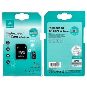 Карта памяти USAMS US-ZB269 TF High Speed Card 128 Gb + adapter Green