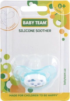 Силіконова класична пустушка "Котик", 0+, блакитна - Baby Team (1237182-31101393)