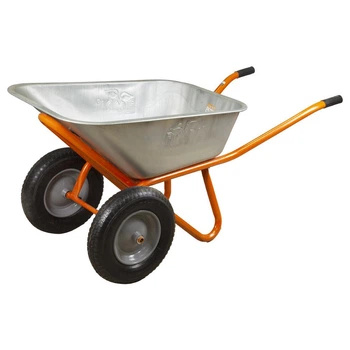 Тачка строительная двухколёсная FLORA 100 л, грузоподъёмность 320 кг, колёса 15", сборная из 4 частей (5056714)