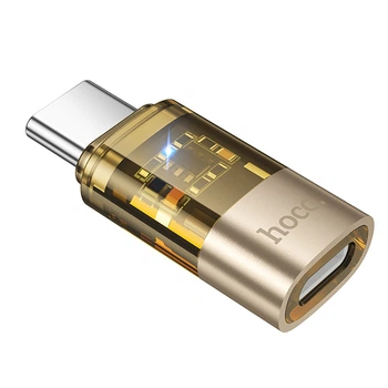Перехідник HOCO UA36D (USB-C male to iP female) з Lightning на Type-C Золотий