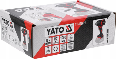 Гайковерт ударний Yato 18 В Li-Ion КМ-1200 Нм без акумулятора YT-828072 (5906083096068)