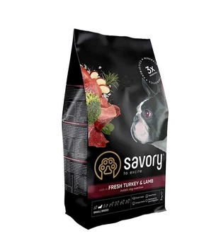 Сухий корм Savory Small Breed rich in Fresh Turkey and Lamb для собак малих порід зі свіжим м'ясом індички і ягнятиною 3 кг (30358)
