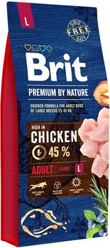Сухой корм Brit Premium Dog Adult L для взрослых собак больших пород 15 кг (курица) (170827)