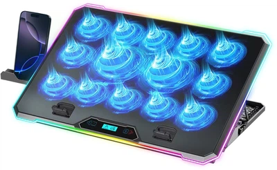Охолоджувальна підставка для ноутбука Dyxon MEGAFREEZE 16 Gaming Pro RGB Illumination Black (DXNMGFGP16B)