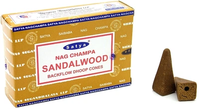 Стелющиеся дымные благовония конусы "Сандал" - Satya Sandalwood Backflow Dhoop Cones 10шт (1170928-1562597-2)