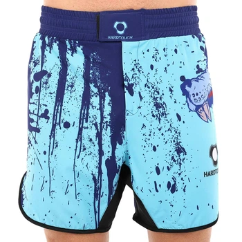 Шорты для тайского бокса MMA мужские Hard Touch Wolf 4668 размер XL (50-52) Blue-Deep Blue