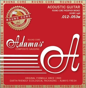 Струны для акустической гитары Adamas Round Core Phosphor Bronze 1818RC, 12-53w (G-664603)