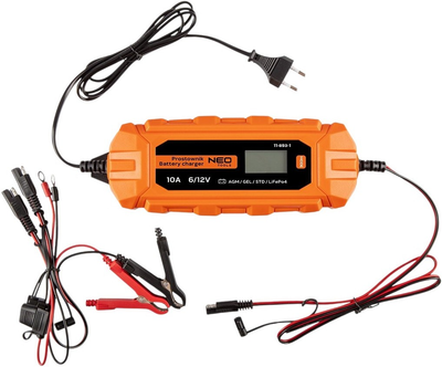 Зарядний пристрій NEO Tools 10 A 160 Вт 3 - 200 Ач для кислотних / AGM / GEL акумуляторів 11-893-1 (5907558495140)