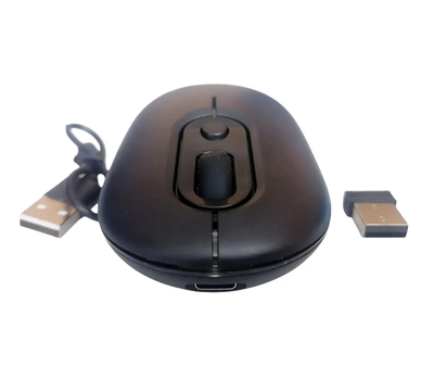 Беспроводная перезаряжаемая компьютерная мышка Wireless/Bluetooth 902 с USB-приемником Black