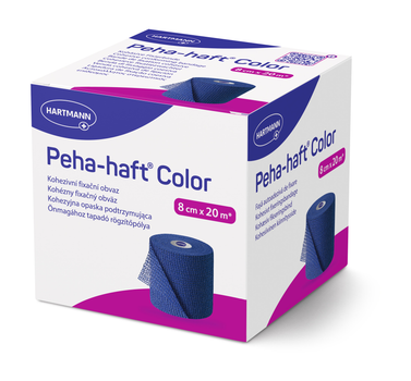 Бинт когезивний фіксуючий Peha-haft® Color blue / Пеха-хафт колор синій 8см x 20м 1шт