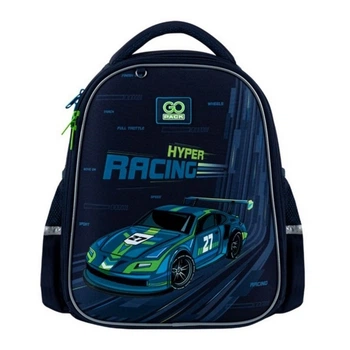 Рюкзак шкільний напівкаркасний ортопедичний для першокласника GoPack Education Speedway, для хлопчиків, синій (GO25-165S-4)