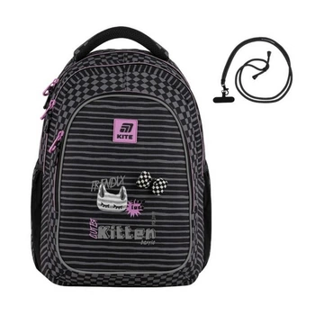 Рюкзак для підлітка ортопедичний Kite Education Teens, для дівчаток, чорний (K25-8001L-2)