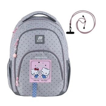 Рюкзак школьный для подростка ортопедический Kite Education Teens Hello Kitty, для девочек, серый (HK25-905M)