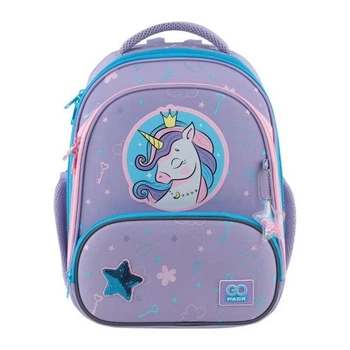Рюкзак шкільний каркасний ортопедичний для першокласника GoPack Education Fairytale Unicorn, для дівчаток, фіолетовий (GO25-597M-3)