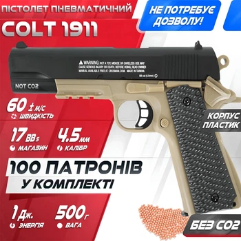 Пневматический пистолет Crosman Colt 1911