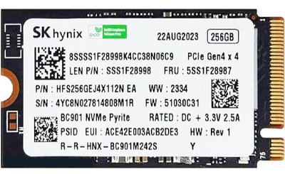 SSD SK hynix BC901 256Gb M.2 2242 PCIE Gen4 x4 NVME (HFS256GEJ4X112N EA) OEM