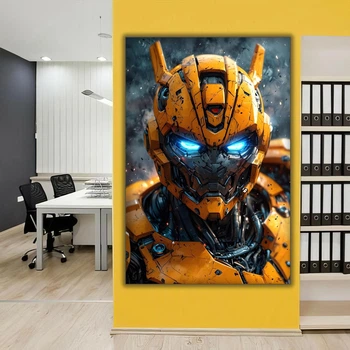 Картина на полотні 40х60см - Трансформери Bumblebee. Інтер'єрна картина на холсті для дому та офісу. Яскравий постер