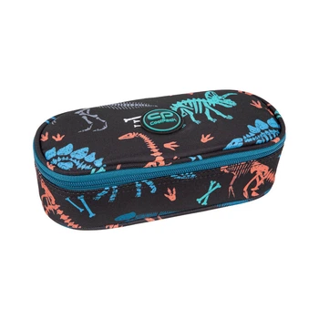 Пенал CoolPack Campus Fossil "Викопные остатки динозавров" 1 отделение + органайзер для ручек на молнии черный (F062700)