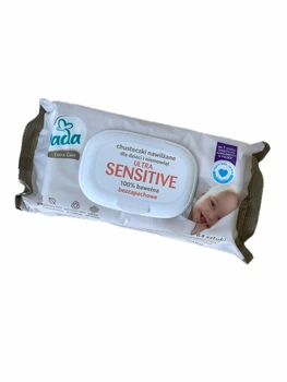 Дитячі вологі серветки з пластиковим клапаном Dada Extra Care Sensetive 64шт