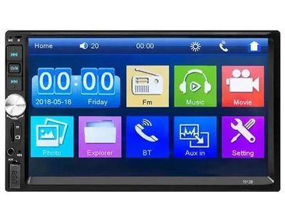 Автомагнитола MP5 7012B, 1DIN, с пультом, черная, поддержка FM, Bluetooth, TF-карт