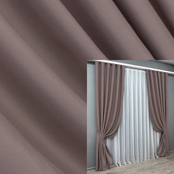 Комплект готовых штор VR-Textil Блекаут Bagema Rvs № 1245ш Пудровый 150х270 см 2 шт (33-0062)