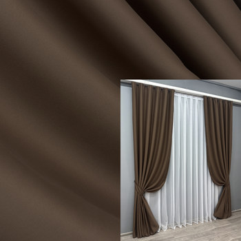 Комплект готових штор VR-Textil Блекаут Bagema Rvs № 1238ш Шоколадний 150х295 см 2 шт (33-0622)
