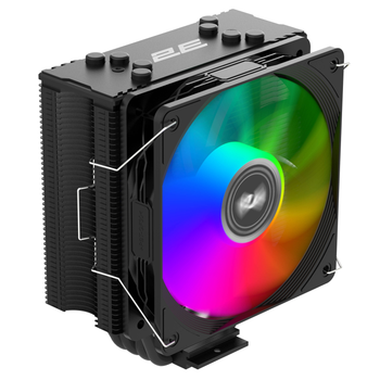 Кулер для процессора 2E GAMING Air Cool вентилятор 1 шт с подсветкой 120 мм 4-pin Черный (2E-ACN120B-ARGB)