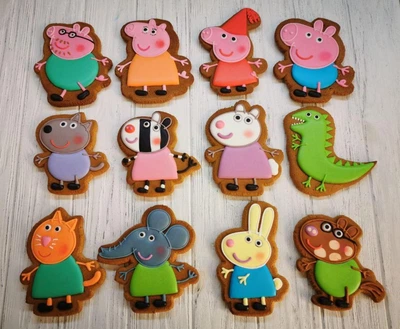 Свинка Пеппа пряничні герої, набір Peppa pig (набір з 12 шт)