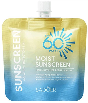 Увлажняющий солнцезащитный крем Sadoer Moist Sunscreen SPF 60+ PA+++ 30 мл (6976068958871)