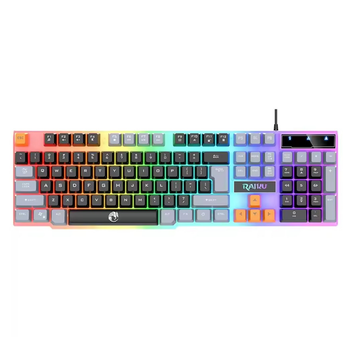 Клавиатура проводная RAIKU К-26 с RGB подсветкой USB Grey-Black (3_06421)