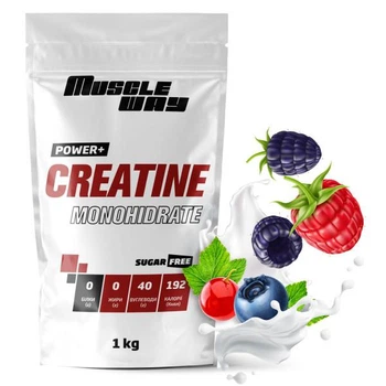 Креатин моногидрат Muscle Way Creatine Monohіdrate POWER+ 99,9% порошковый на 200 порций 1 кг Лесная ягода (14-125-cre-mw-rs1-10)