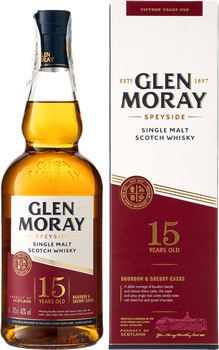 Віскі Glen Moray 15 yo 0.7 л 40% у подарунковій коробці (5060116321562)