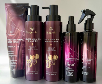 Набір для догляду за волоссям Bogenia Macadamia Oil №1 + MARULA 2