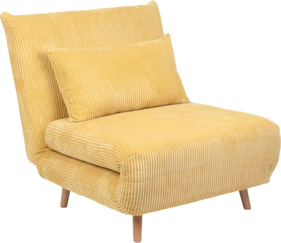 Sofa HOMLA Solace 1-osobowa z funkcją spania 83 x 91 x 84 cm Mustard (5904183871646)