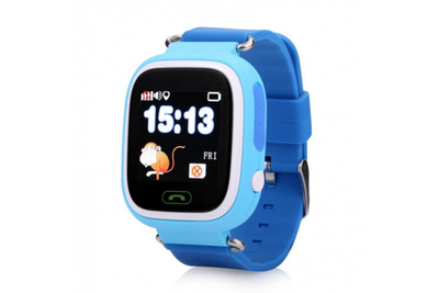 Смарт-часы детские UWatch Q90 GPS контроль звонки сообщения SOS Wi-Fi Синий