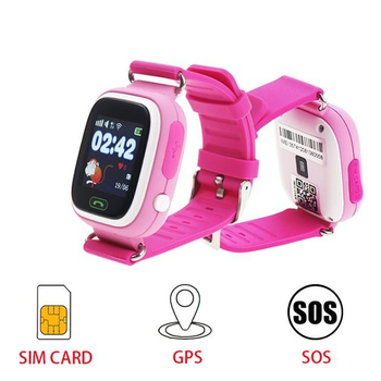 Смарт-часы детские UWatch Q90 GPS контроль звонки сообщения SOS Wi-Fi Розовый