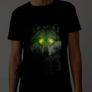 Футболка Вовк glowing eyes PG04191 goodreclama M Чорний