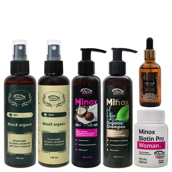 Біокомплекс, набір для відновлення волосся, 6 одиниць, Мінокс Minox Organic Extra Set