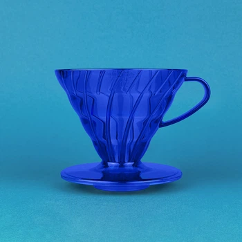 Пуровер Hario V60 02 Cobalt Blue пластиковий на 1-4 чашки