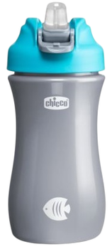 Пляшечка Chicco з м'яким носиком Сіро-блакитна 350 мл (8058664144815)