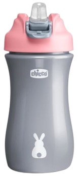 Пляшечка Chicco з м'яким носиком Сіро-рожева 350 мл (8058664144808)