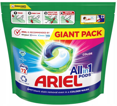 Капсули для прання Ariel Color Pods All-in-1 для кольорової білизни 72 шт (8001090725769)