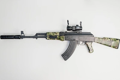Дитячий іграшковий автомат на орбізах Орбіган AK-47 Чорно-мілітарі гідрогелевими кулями Гель бластер акумуляторний + 500 орбізів