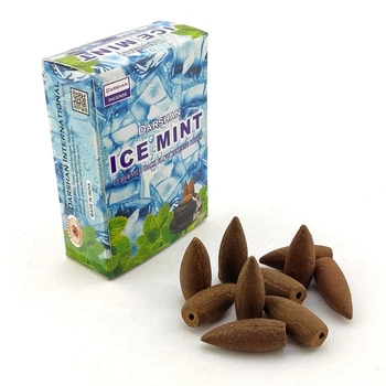 Благовония Ice Mint BackFlow Cones Darshan 10шт/уп. Арома-конусы с обратным потоком Ледяная Мята (35870)