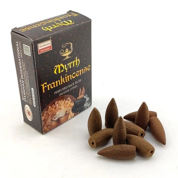 Благовония Myrrh Frankincense BackFlow Cones Darshan 10шт/уп. Арома-конусы с обратным потоком Мира и Ладан