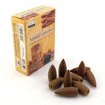 Благовония Sandal Cinnamon BackFlow Cones Darshan 10шт/уп. Арома-конусы с обратным потоком Корица и Сандал