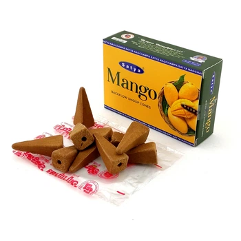 Благовония Mango Backflow Cones Satya 10шт/уп. Арома-конусы с обратным потоком Манго (34990)